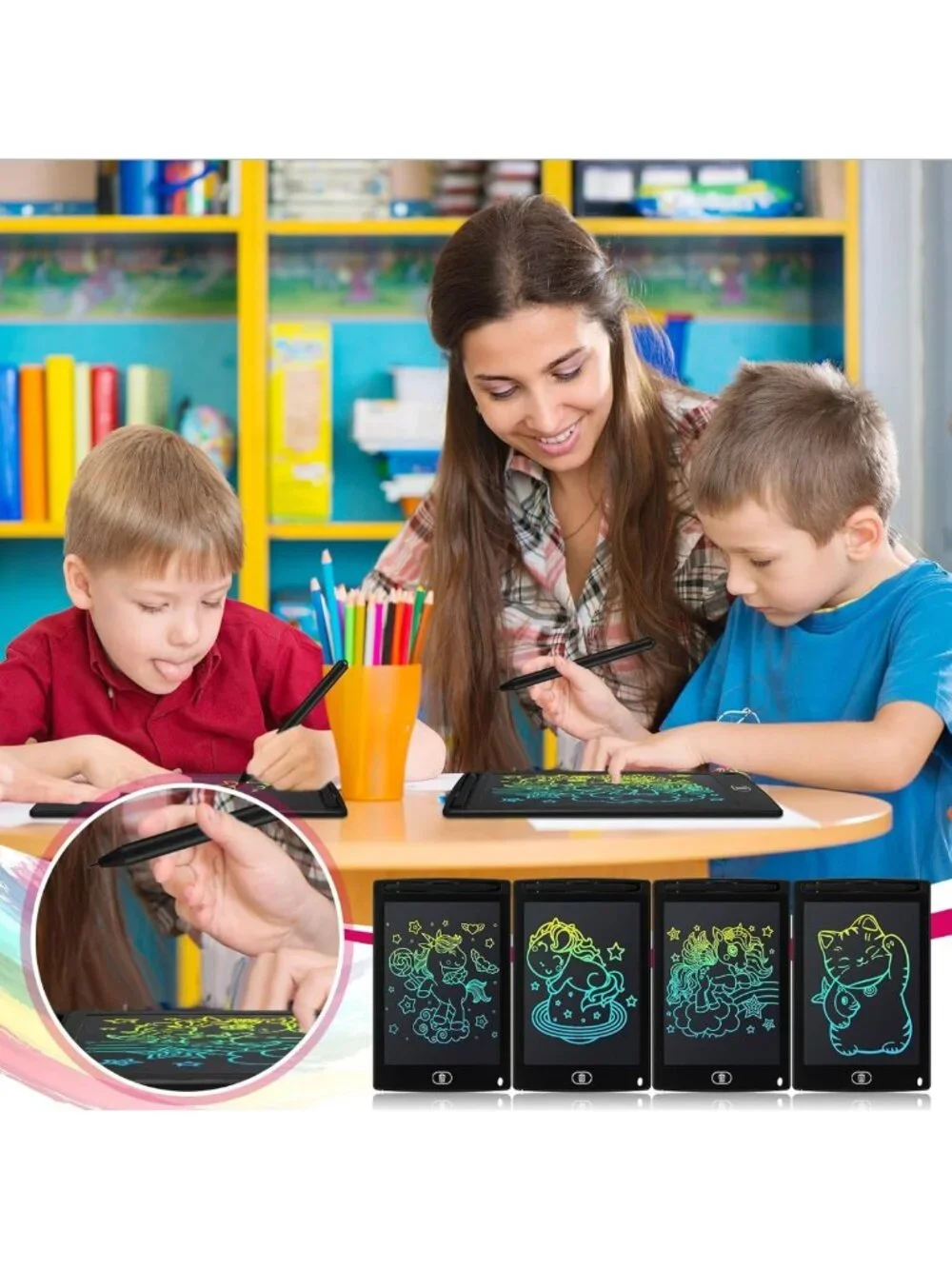 20 Pack LCD Writing Tablets for Kids - Colorful Doodle Boards, Reusable Learning